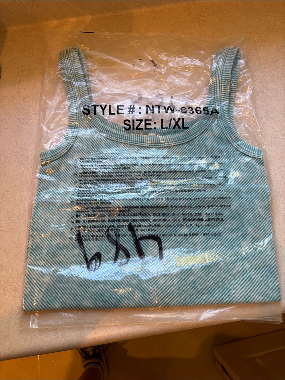 Zenana Outfitters Light Aqua Ribbed Tank Top L/XL NIB